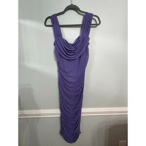 PrettyGarden Ruched Draped Midi Dress